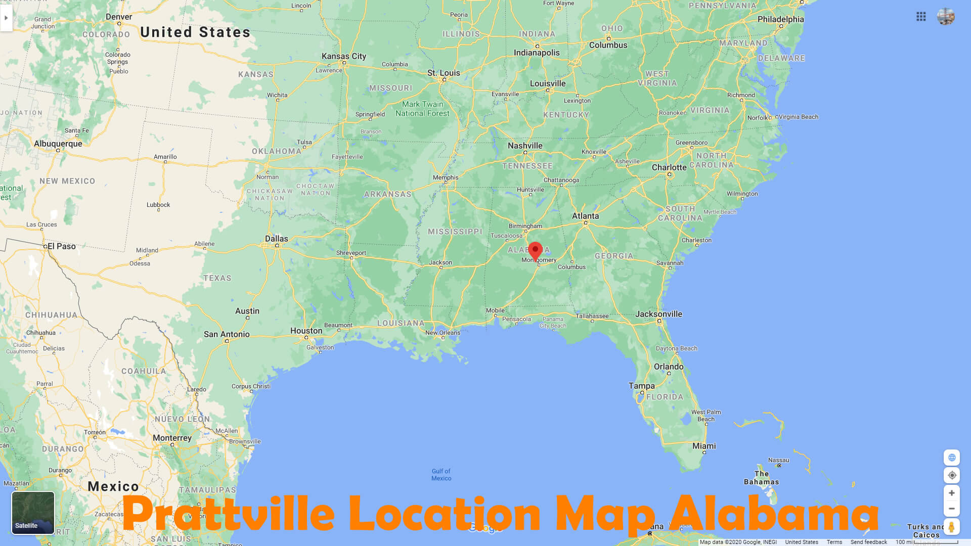 Prattville Location Map Alabama